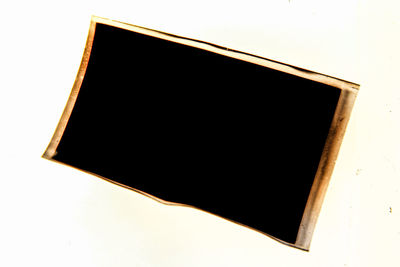 High angle view of empty paper against white background