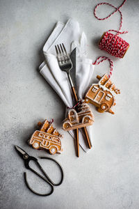 Directly above shot of cookies on table