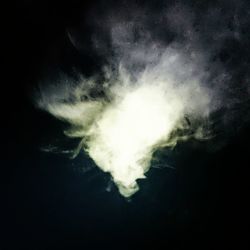 Low angle view of trees against sky at night