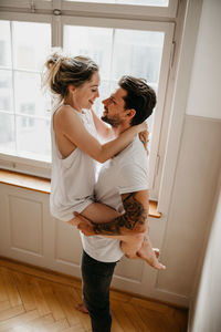 Young couple kissing