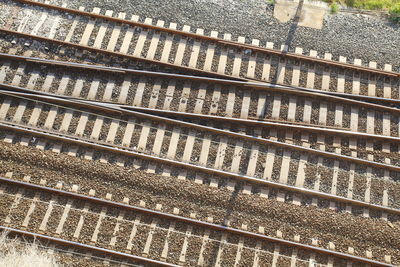 High angle view of railroad tracks