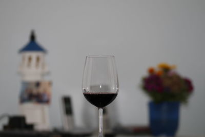 Close-up of wine glass against blurred background