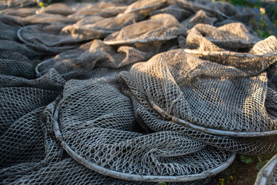 Full frame shot of fishing net