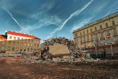 Low angle view of buildings against sky