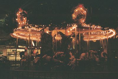 Amusement park at night