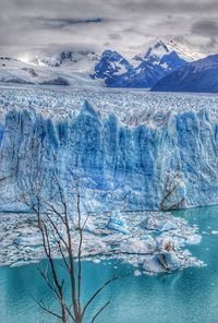 Aerial view of frozen sea