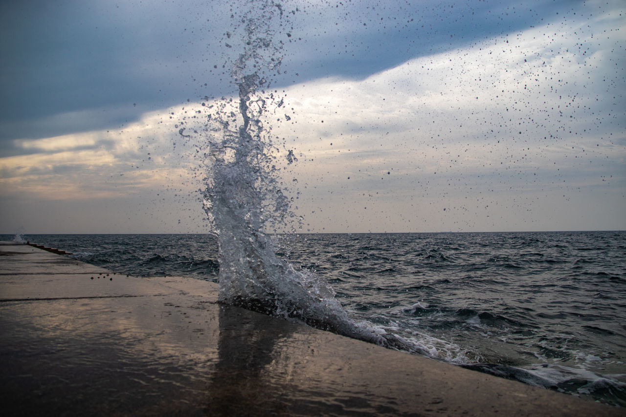 SEA WAVES SPLASHING ON SHORE