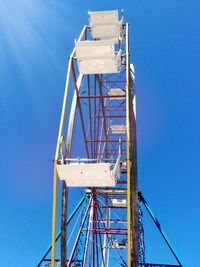 Low angle view of cables against blue sky