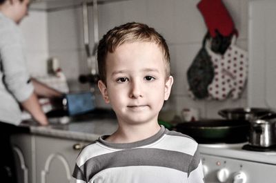 Portrait of boy at home