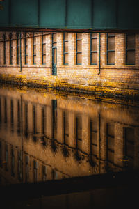 Reflection of building in water