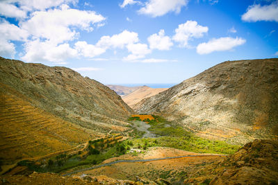 Scenic view of mountains against sky