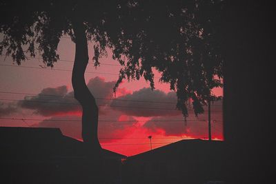 Silhouette trees against sky during sunset