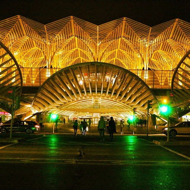 illuminated, indoors, arch, architecture, built structure, men, night, ceiling, large group of people, person, lifestyles, lighting equipment, leisure activity, walking, group of people, travel, tunnel, the way forward, railroad station