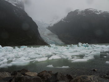 Scenic view of frozen lake