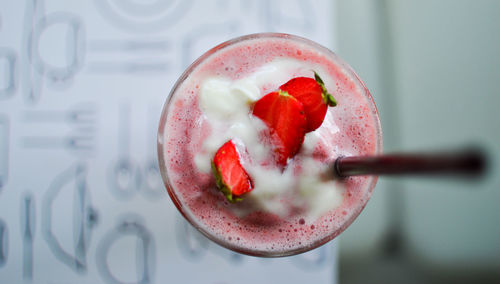 Close-up of strawberry ice cream