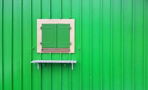 Full frame shot of green window