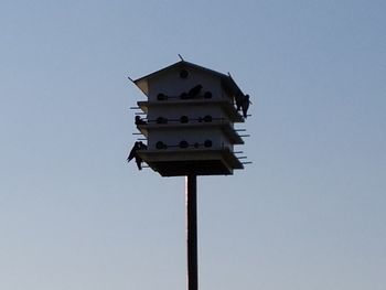 Low angle view of built structure against clear sky