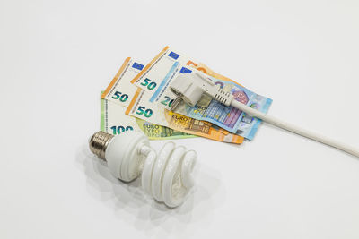 Close-up of pills against white background