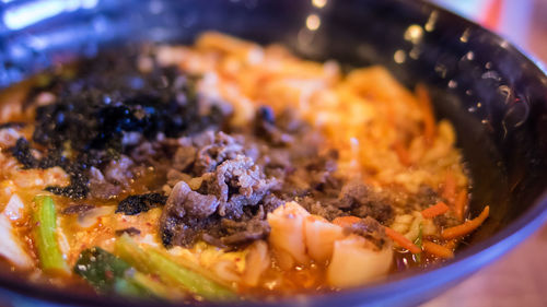 Close-up of meal served in bowl