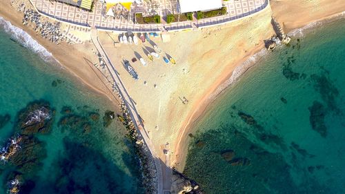 High angle view of road