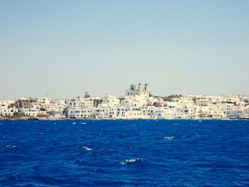 View of calm sea against clear sky