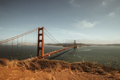 Suspension bridge over sea