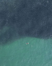 High angle view of person swimming in sea