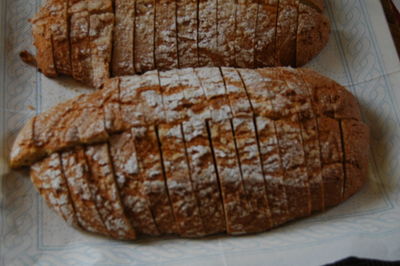 Close-up of bread in plate