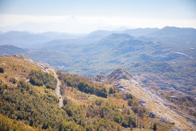 High angle view of landscape against sky