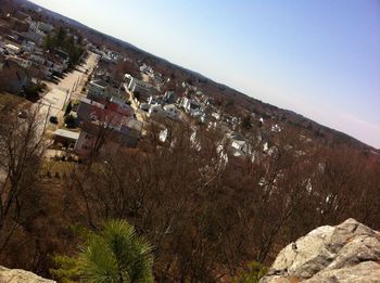 Town on mountain range