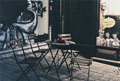 Chairs and tables in cafe