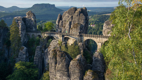 Panoramic view of rock formations