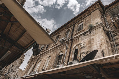 Low angle view of old building against sky. jerusalem old city