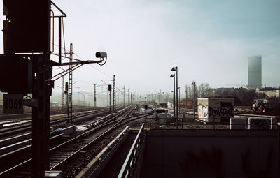 Railroad tracks against sky