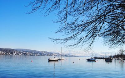 Boats in calm sea