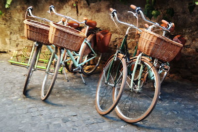 Bicycles on footpath