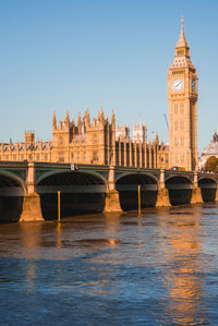 Bridge over river in city