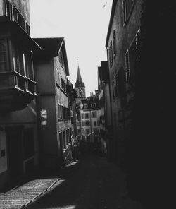 Narrow alley along buildings