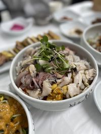 Close-up of food in plate on table