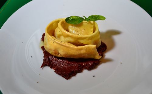 Close-up of dessert in plate