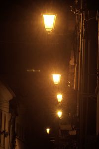 Illuminated street light at night