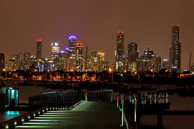 Illuminated city at night