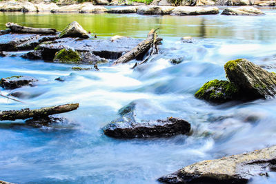 Scenic view of rocks in sea