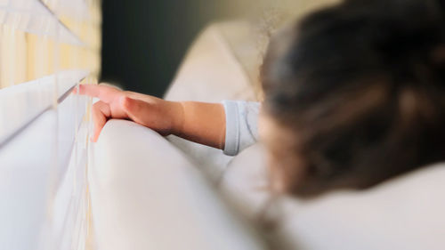 Side view of doctor examining patient