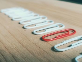 Close-up of objects on table