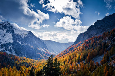 Panoramic view of mountains against sky