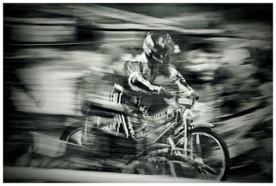 Blurred motion of road at night