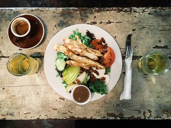 Close-up of food served in plate