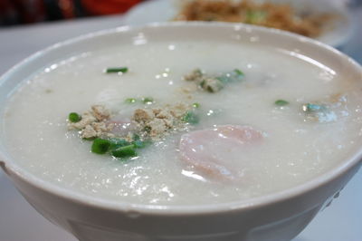 Close-up of soup in bowl