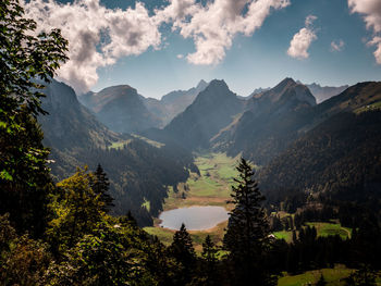 Scenic view of mountains against sky